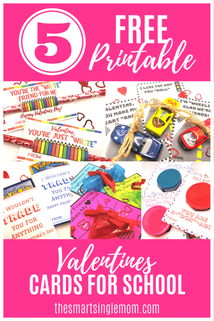 5 free printable valentines cards for school