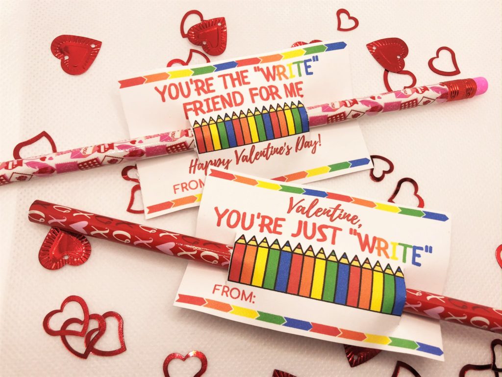 pencils valentines free printables